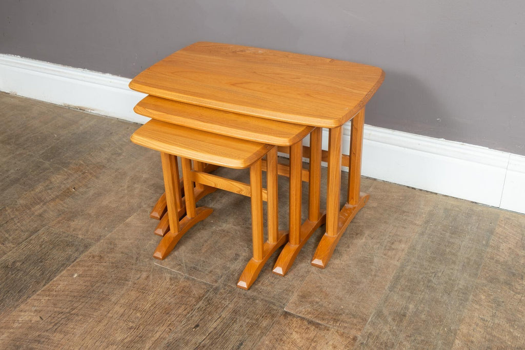 Vintage Ercol Light Elm Nest of Tables Model 927