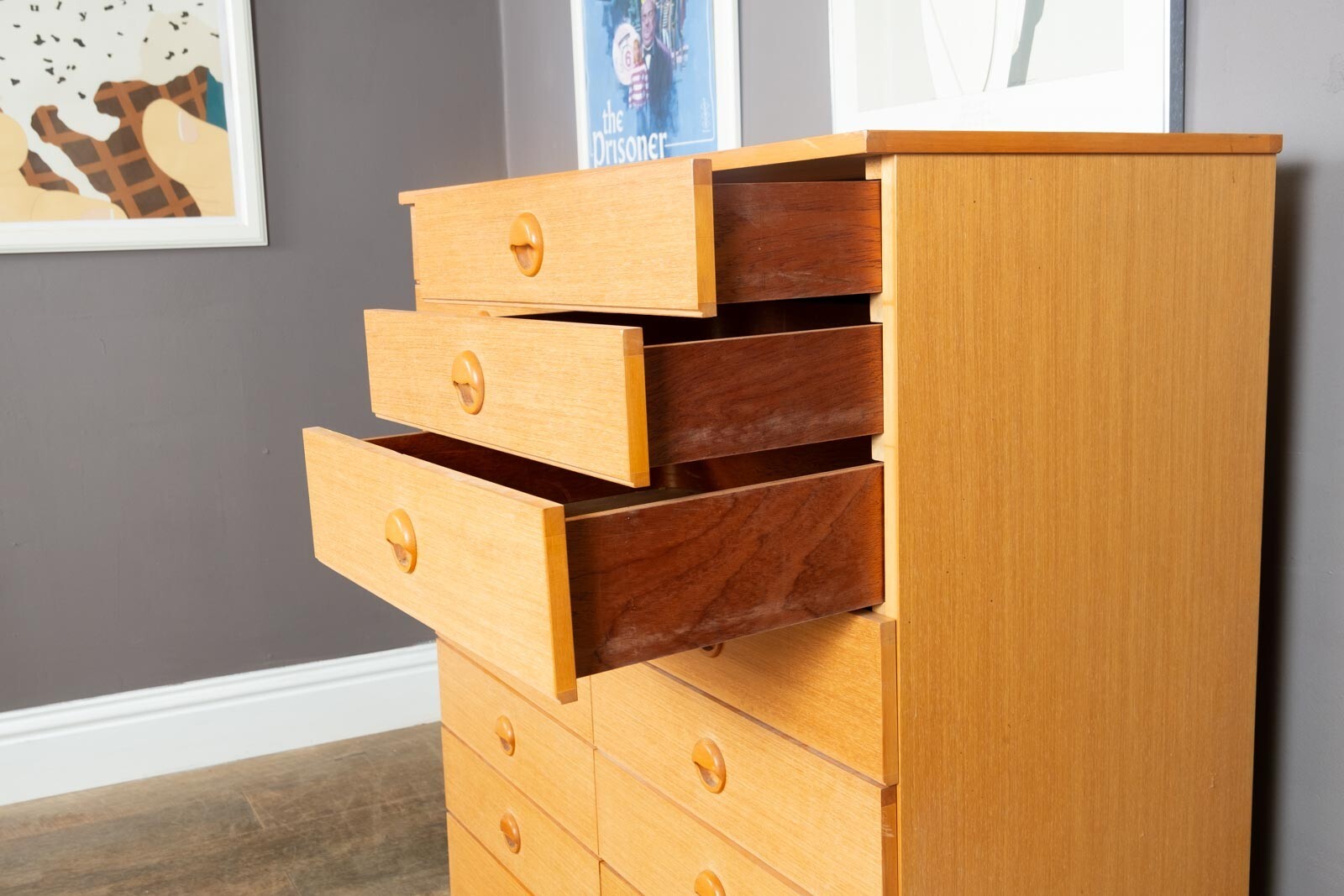Vintage Mid Century Chest of 16 Drawers by Schreiber