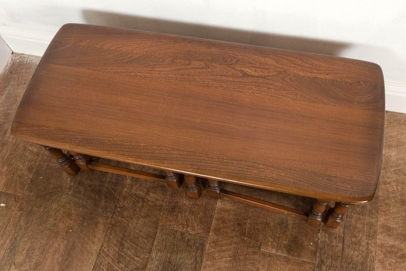 Vintage Retro Ercol Old Colonial Trinity Dark Elm Nest of Tables