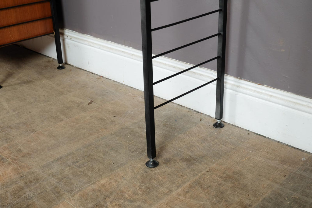 2 Bay Mid Century Modern Staples Ladderax Shelving System Teak