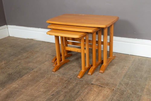 Vintage Ercol Light Elm Nest of Tables Model 927