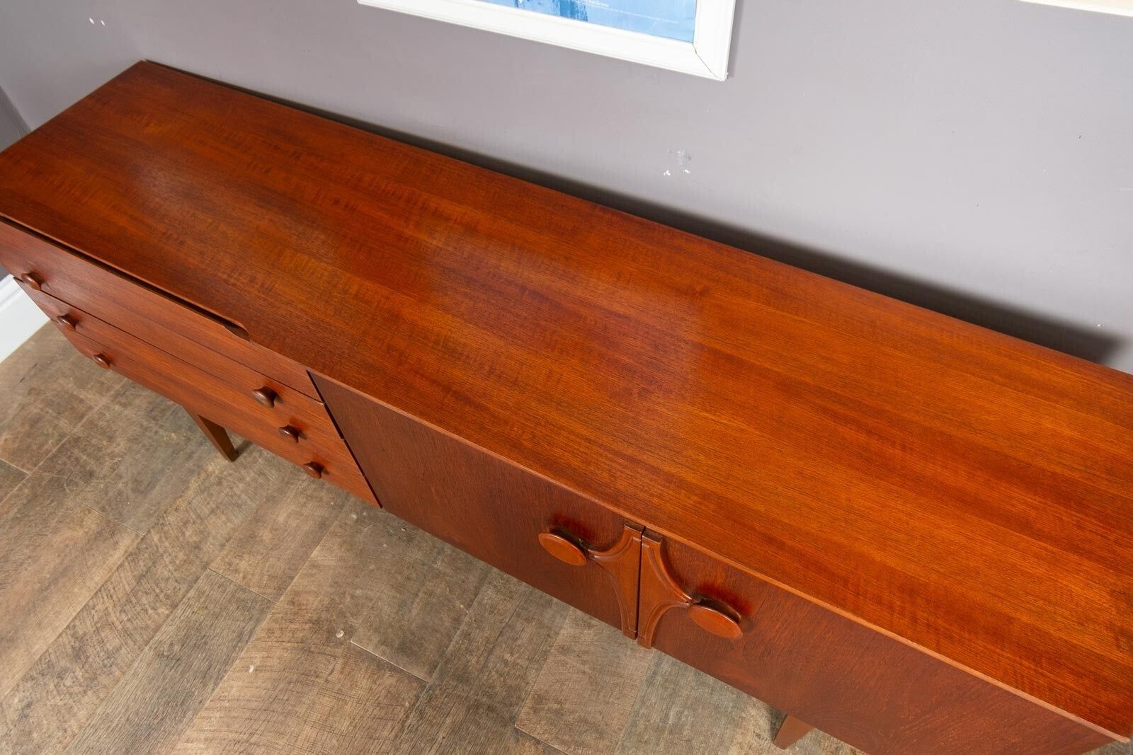 Vintage Retro Small Dark Teak Sideboard by Beautility