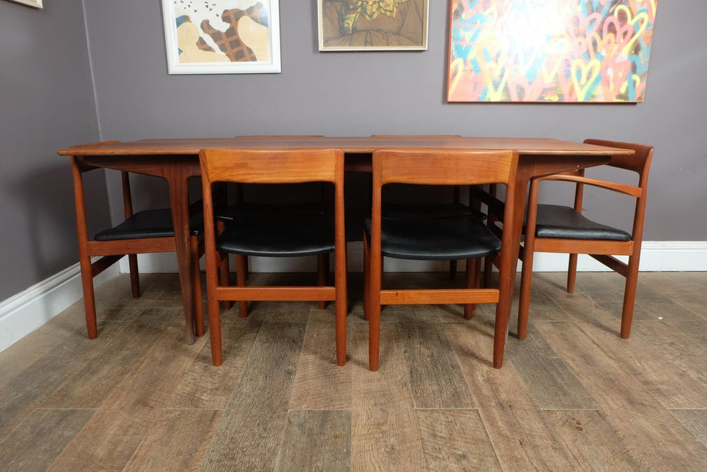 Vintage Retro Mid Century Teak Extending Dining Table and 6 Chairs by Younger