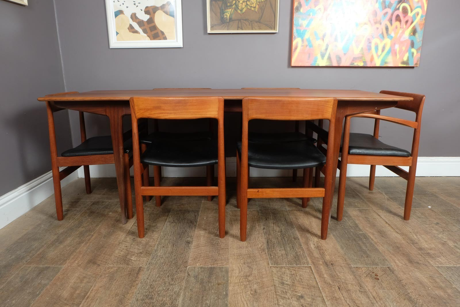 Vintage Retro Mid Century Teak Extending Dining Table and 6 Chairs by Younger