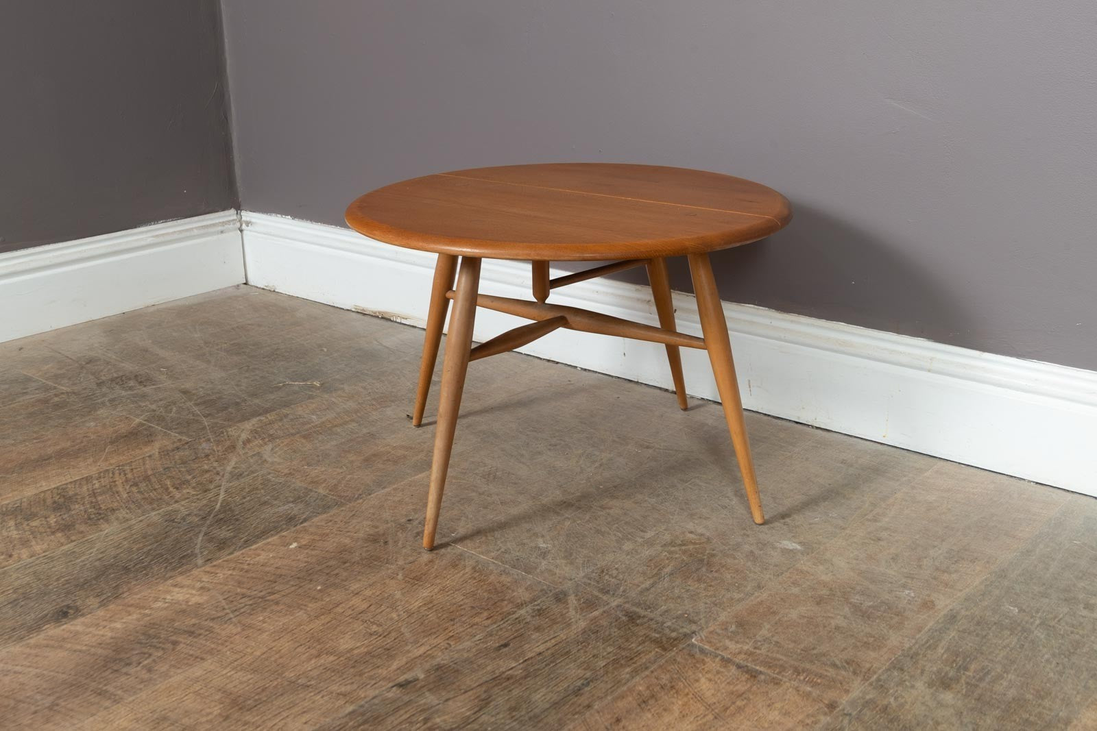 Vintage Ercol Light Elm Drop Leaf Side Table