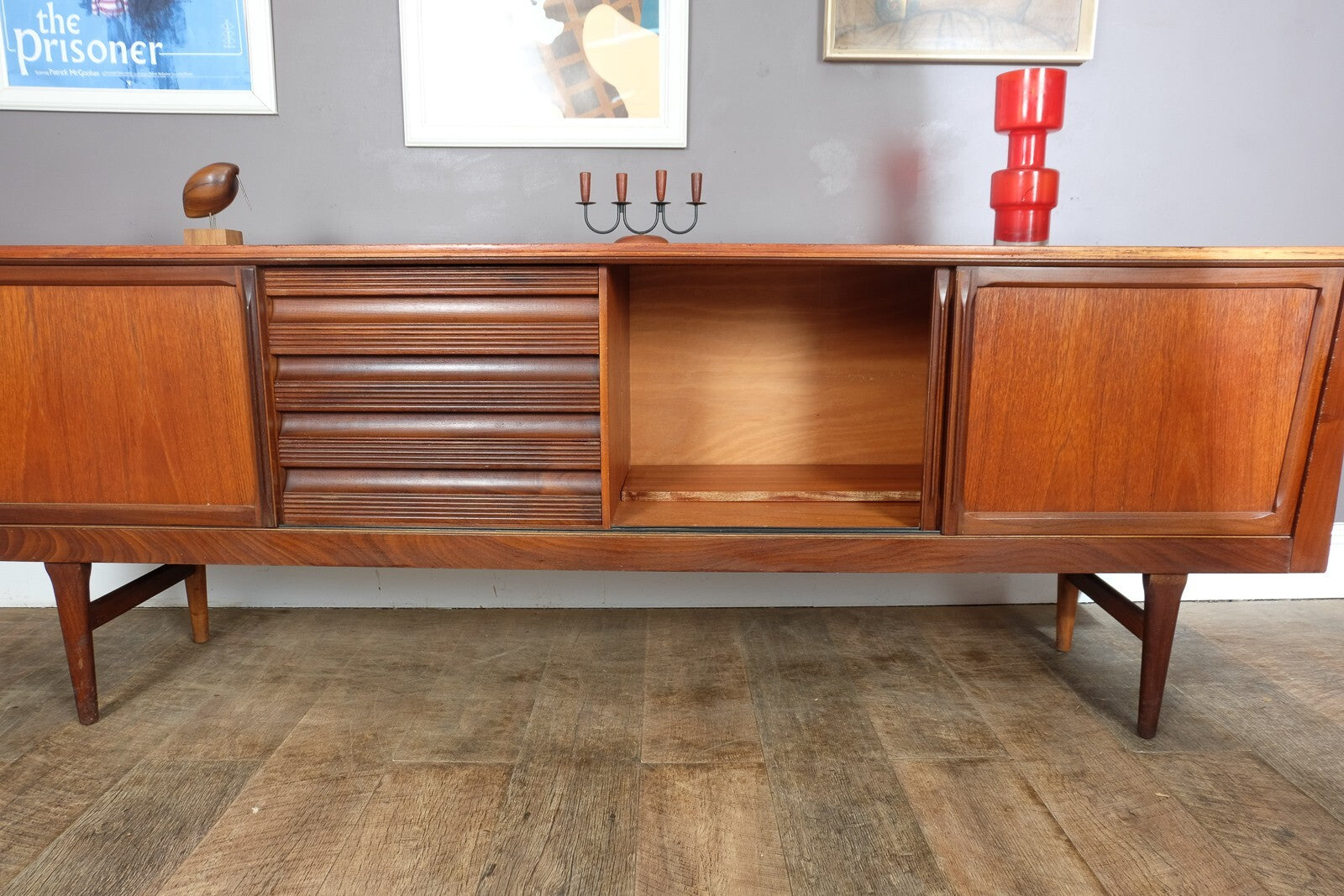 Vintage Retro Large Dark Teak Mid Century Sideboard by EON