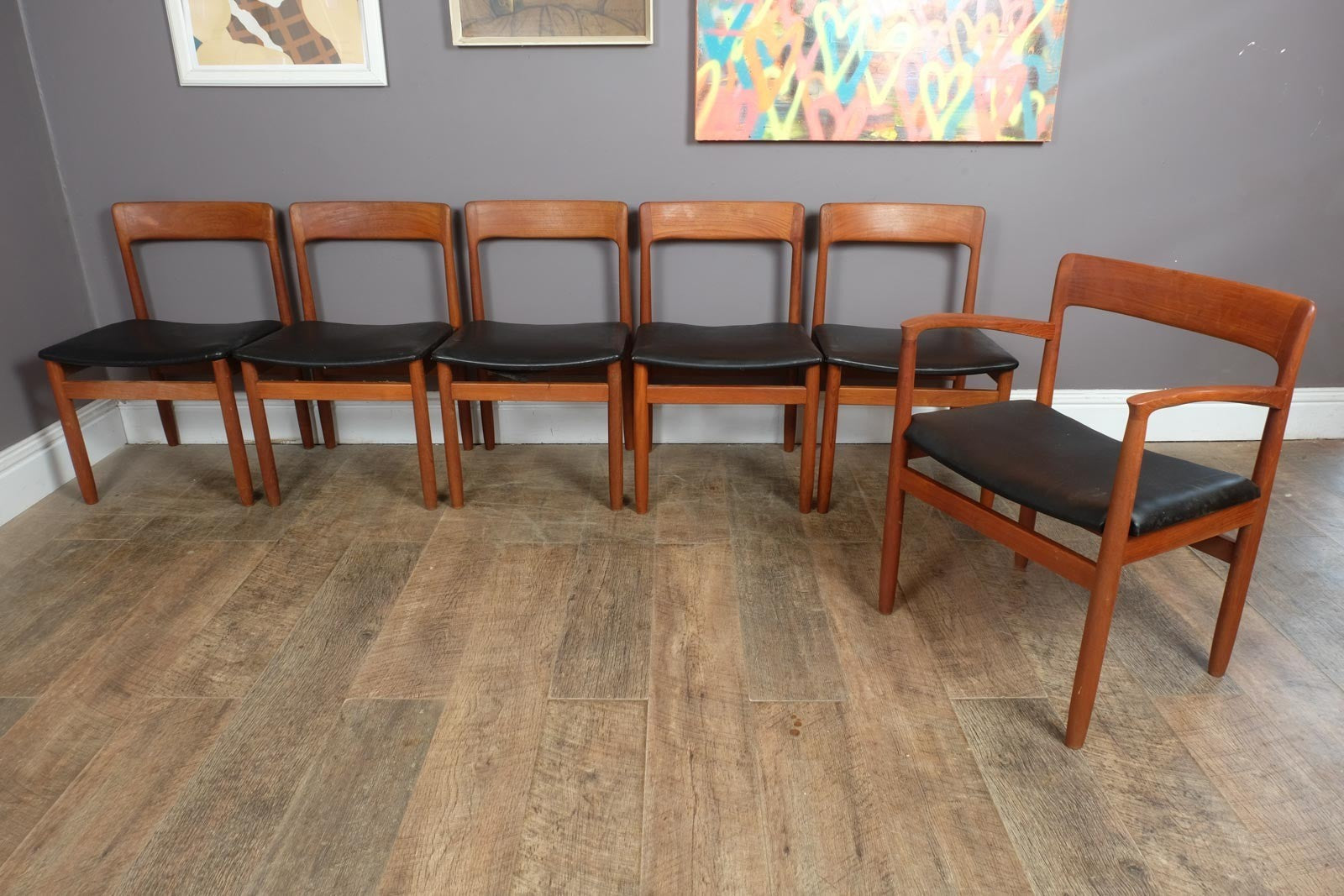 Vintage Retro Mid Century Teak Extending Dining Table and 6 Chairs by Younger