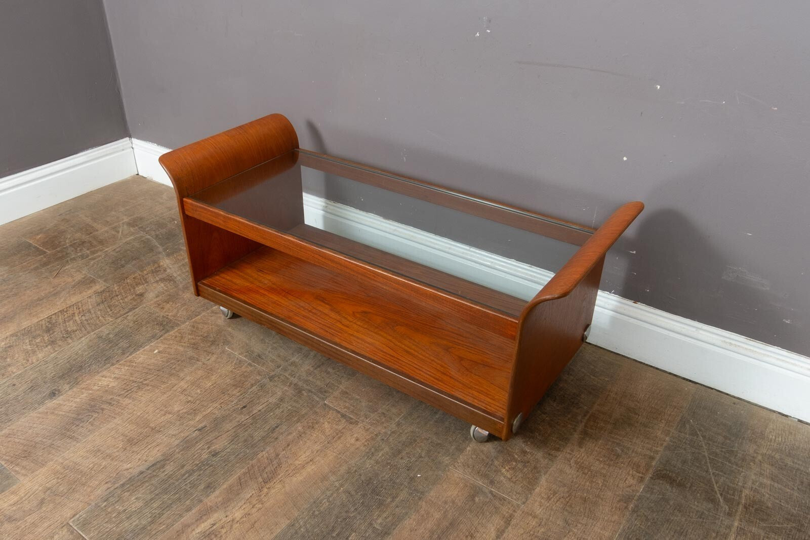 Vintage G Plan Tulip Glass and Teak Coffee Table