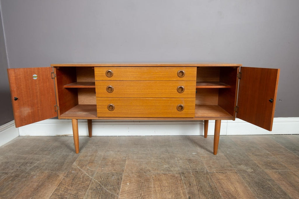 Vintage Retro Mid Century Small Teak Sideboard by Schreiber
