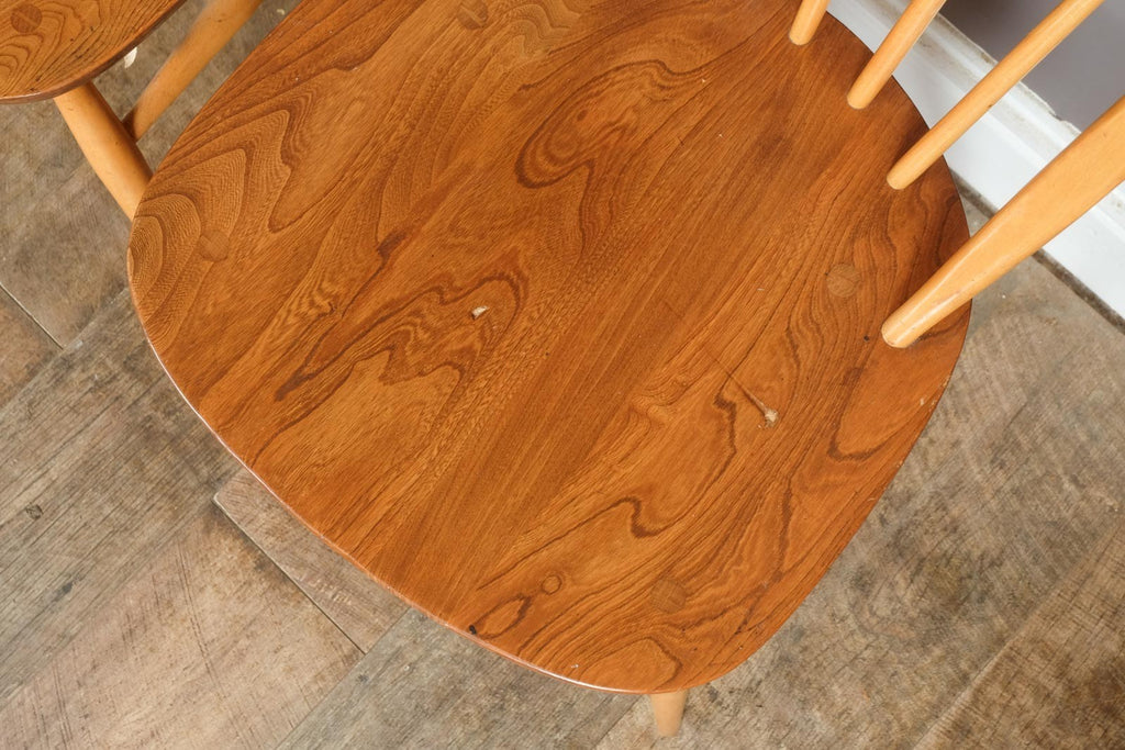 Vintage RetroErcol Light Elm Drop Leaf Table and 4 Windsor Chairs