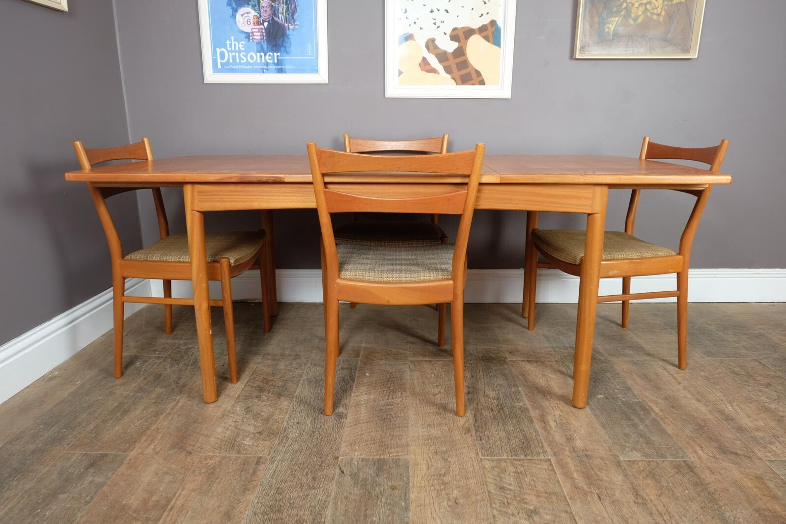 Vintage Mid Century Teak Extending Dining Table an 4 Chairs by Beithcraft