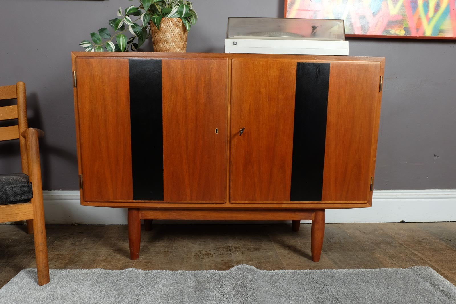 Vintage Retro Danish Paul Hundevad Record Cabinet Sideboard