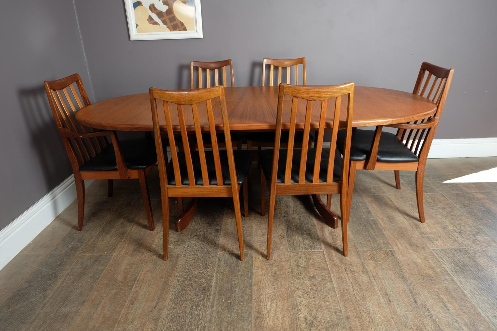 Vintage G Plan Fresco Oval Dining Table and 6 Chairs