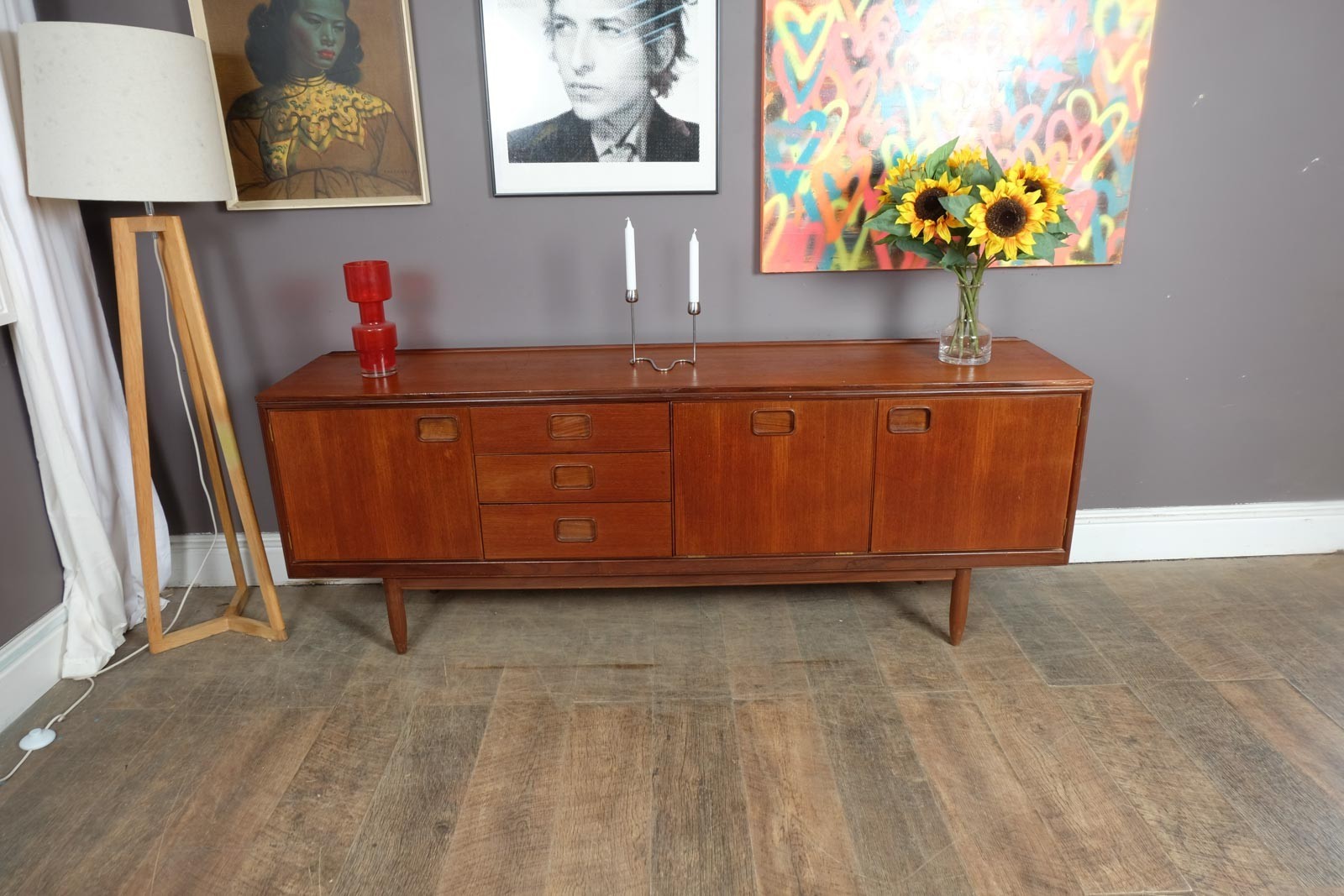 Vintage Retro Large Teak Sideboard by William Lawrence