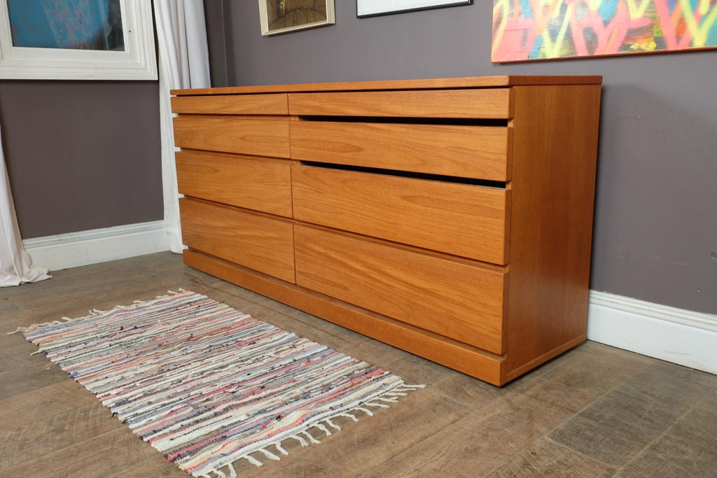 Vintage Retro Large Teak Drawer Unit Sideboard by Skovby
