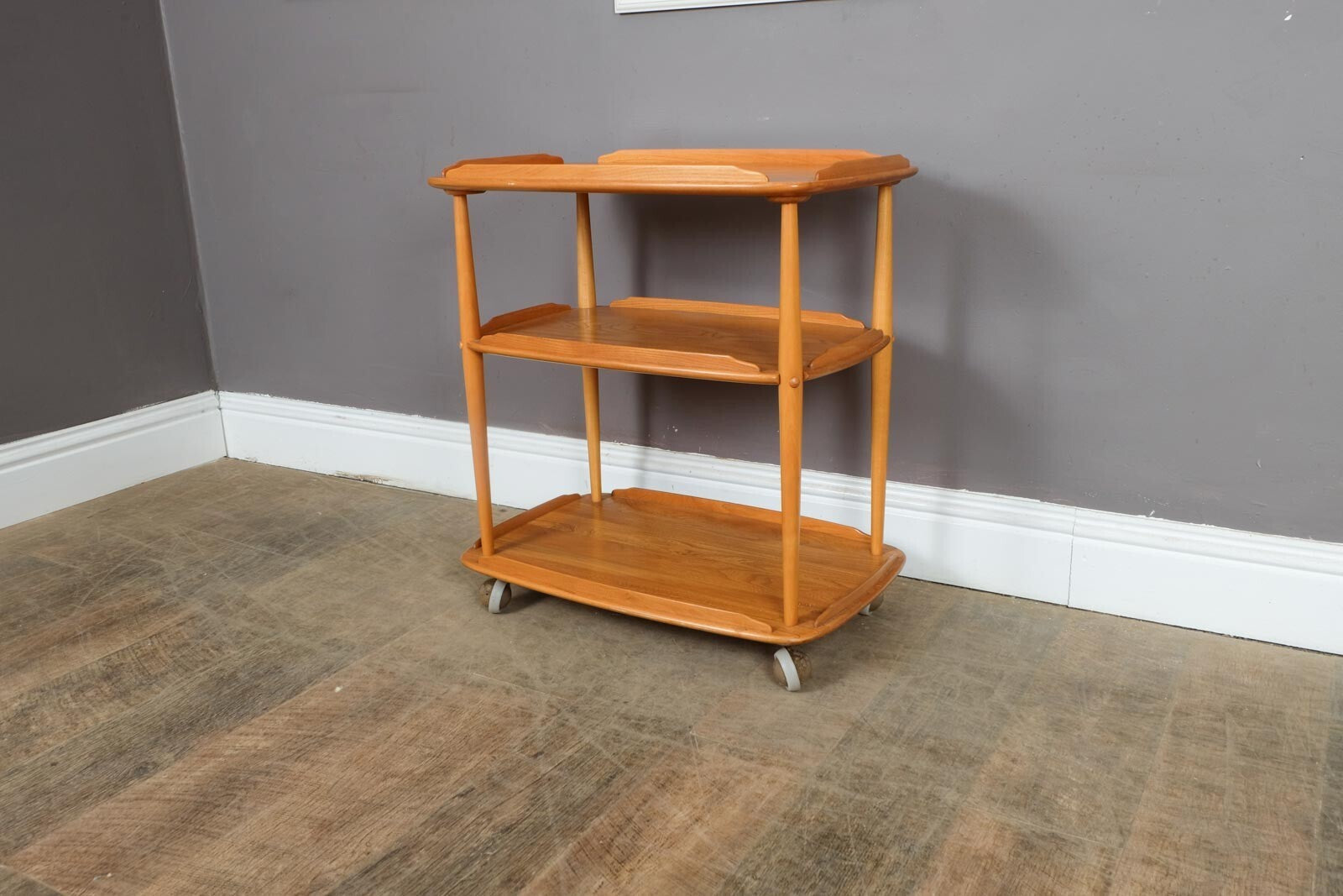 Vintage Retro Ercol Light Elm Tea Trolley