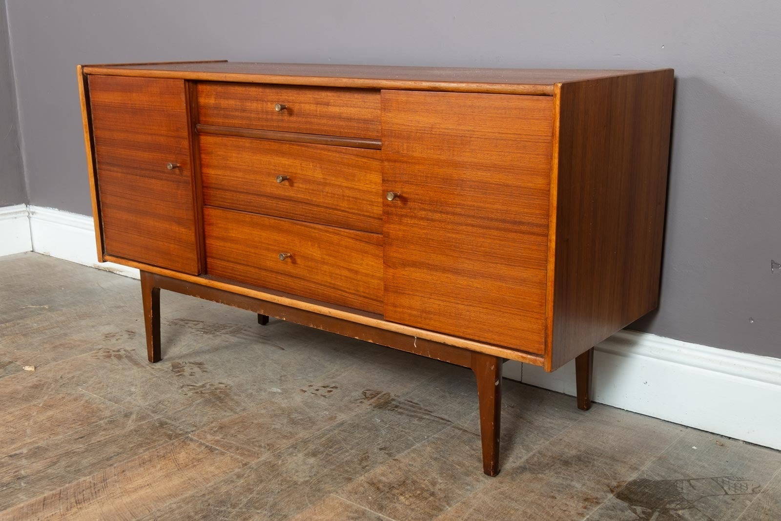 Vintage Mid Century Small Teak Sideboard by William Lawrence