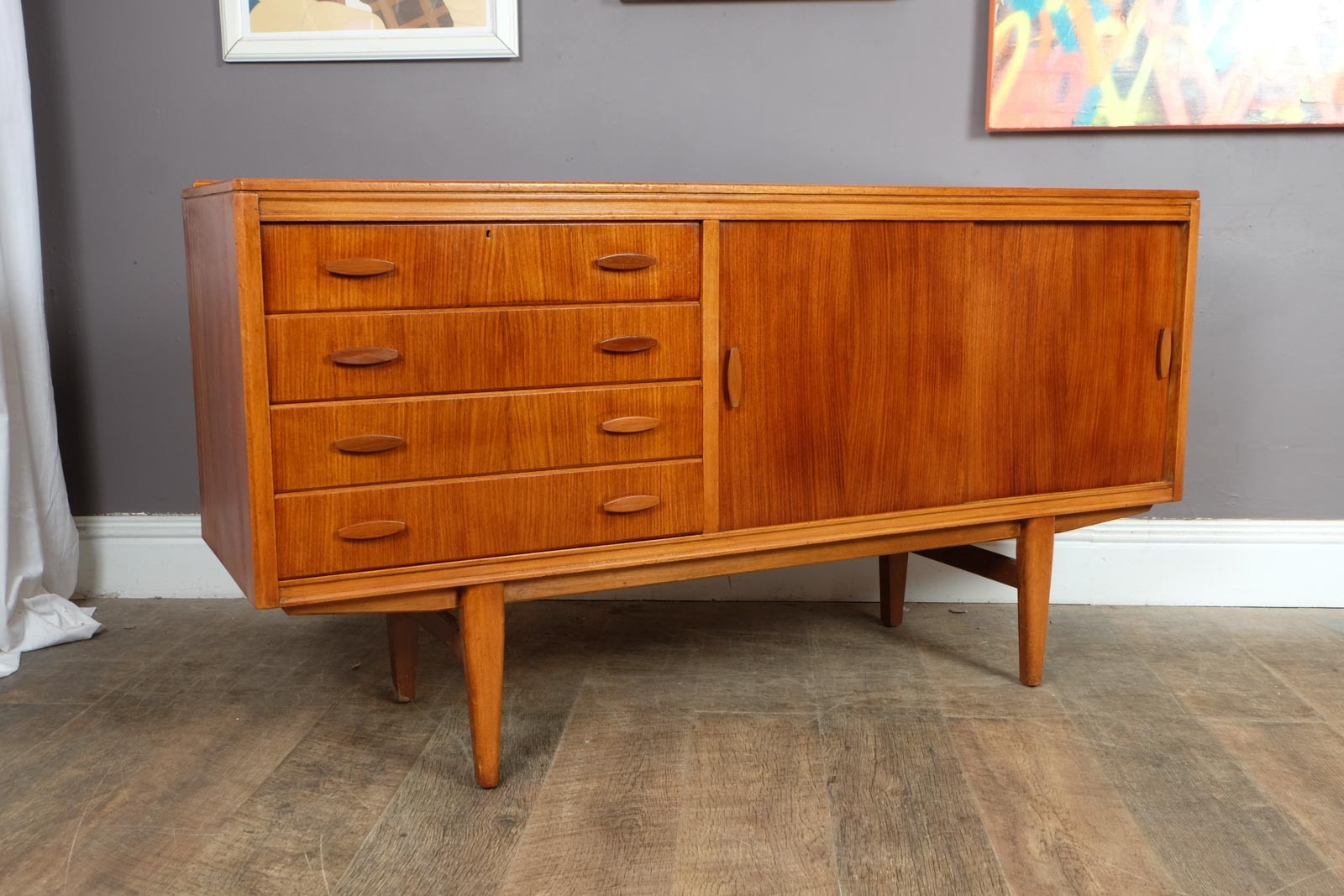 Vintage Mid Century Danish Style Small Teak Sideboard