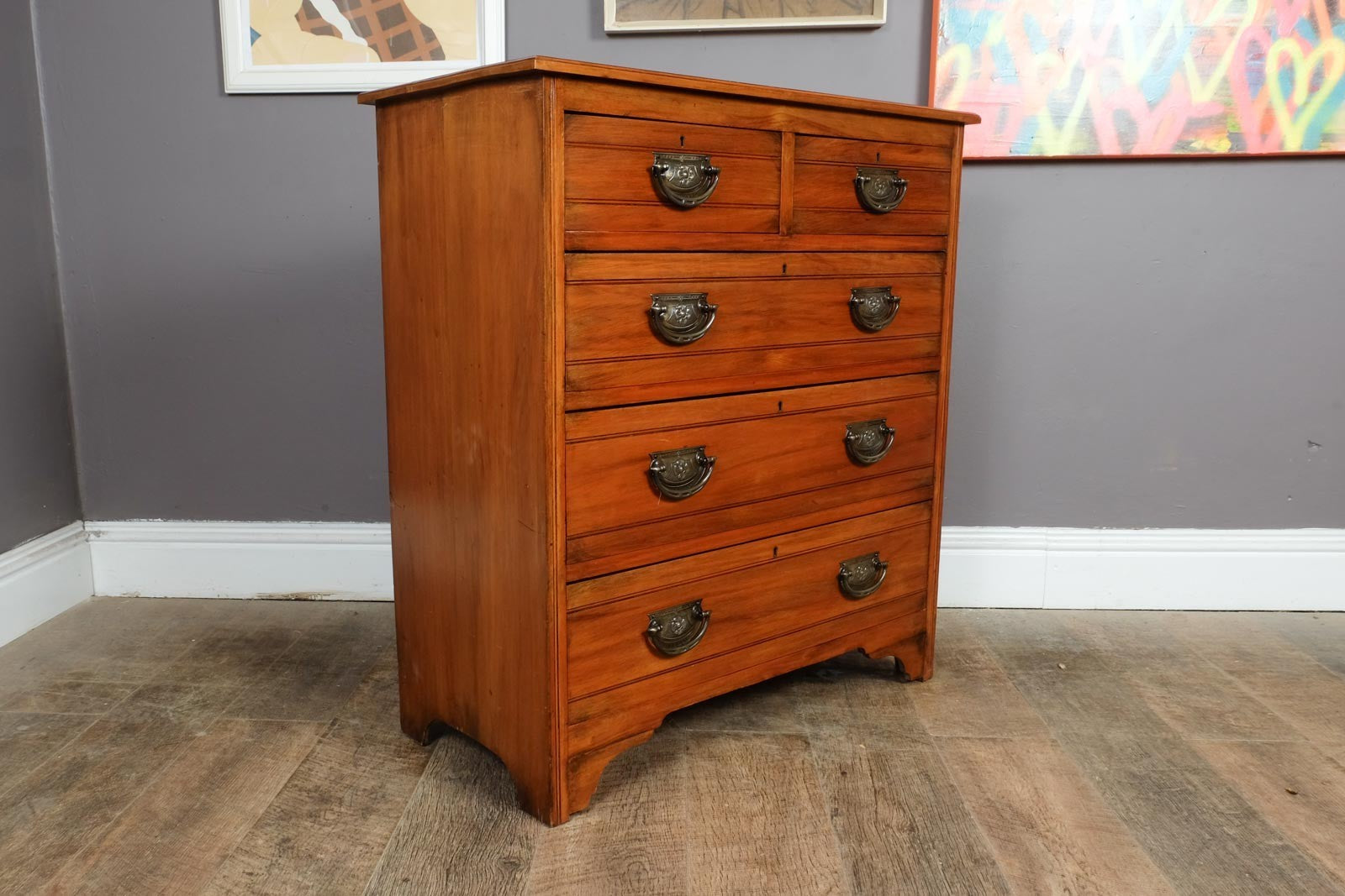 Antique Edwardian Satinwood Chest of Drawers