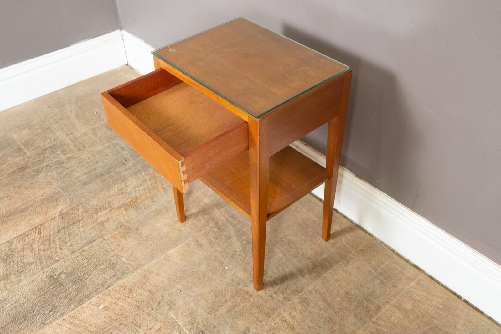 Vintage Mid Century Teak Bedside Table by Gibbs