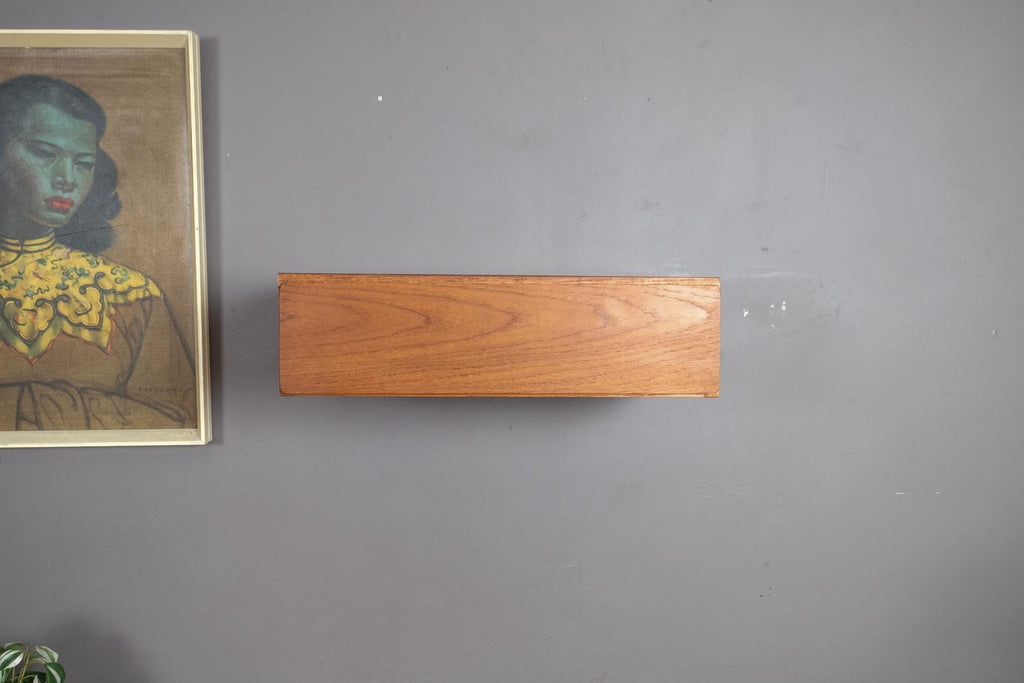 Vintage Retro Small Floating Teak Drawer by Beaver and Tapley