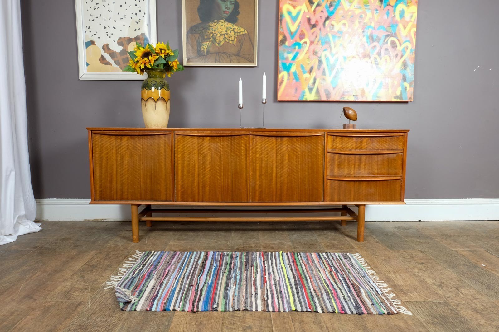 Vintage Retro Large Mid Century Teak Sideboard by Morris of Glasgow