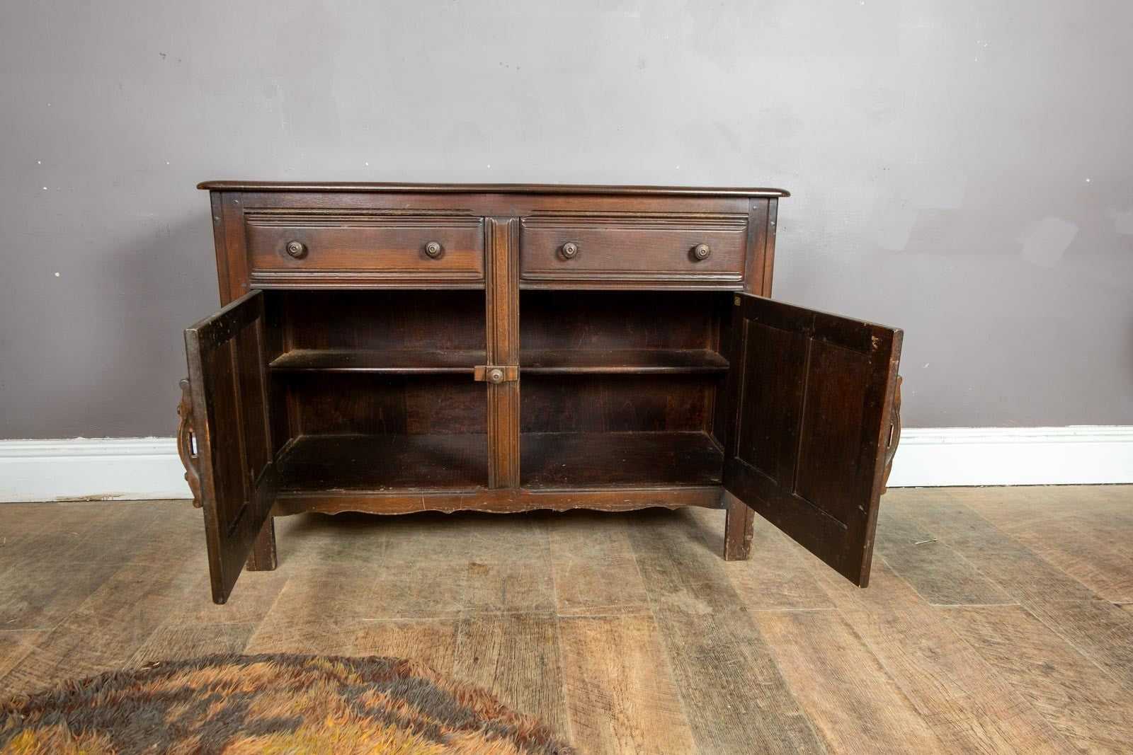 Vintage Retro Ercol Old Colonnial Sideboard Dark Elm