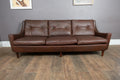 Vintage Georg Thams Vejen Brown Leather Sofa