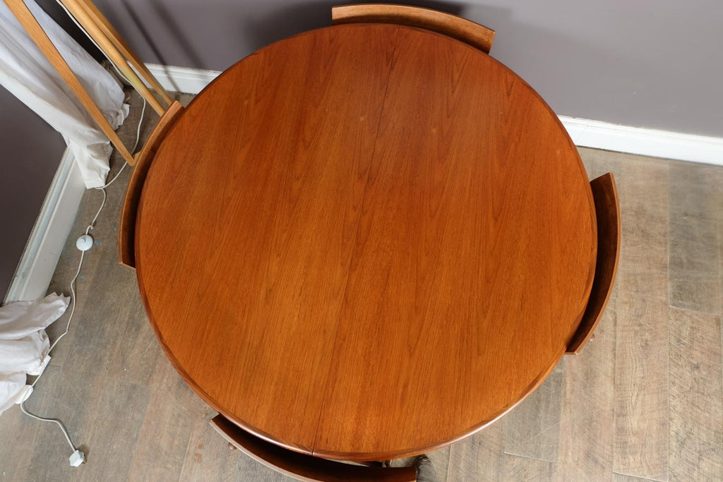 Vintage Retro G Plan Fresco Dining Tabe and 4 Kofod Larsen Chairs