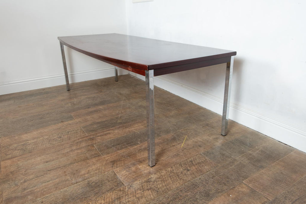 Vintage Large Rosewood and Chrome Dining Table