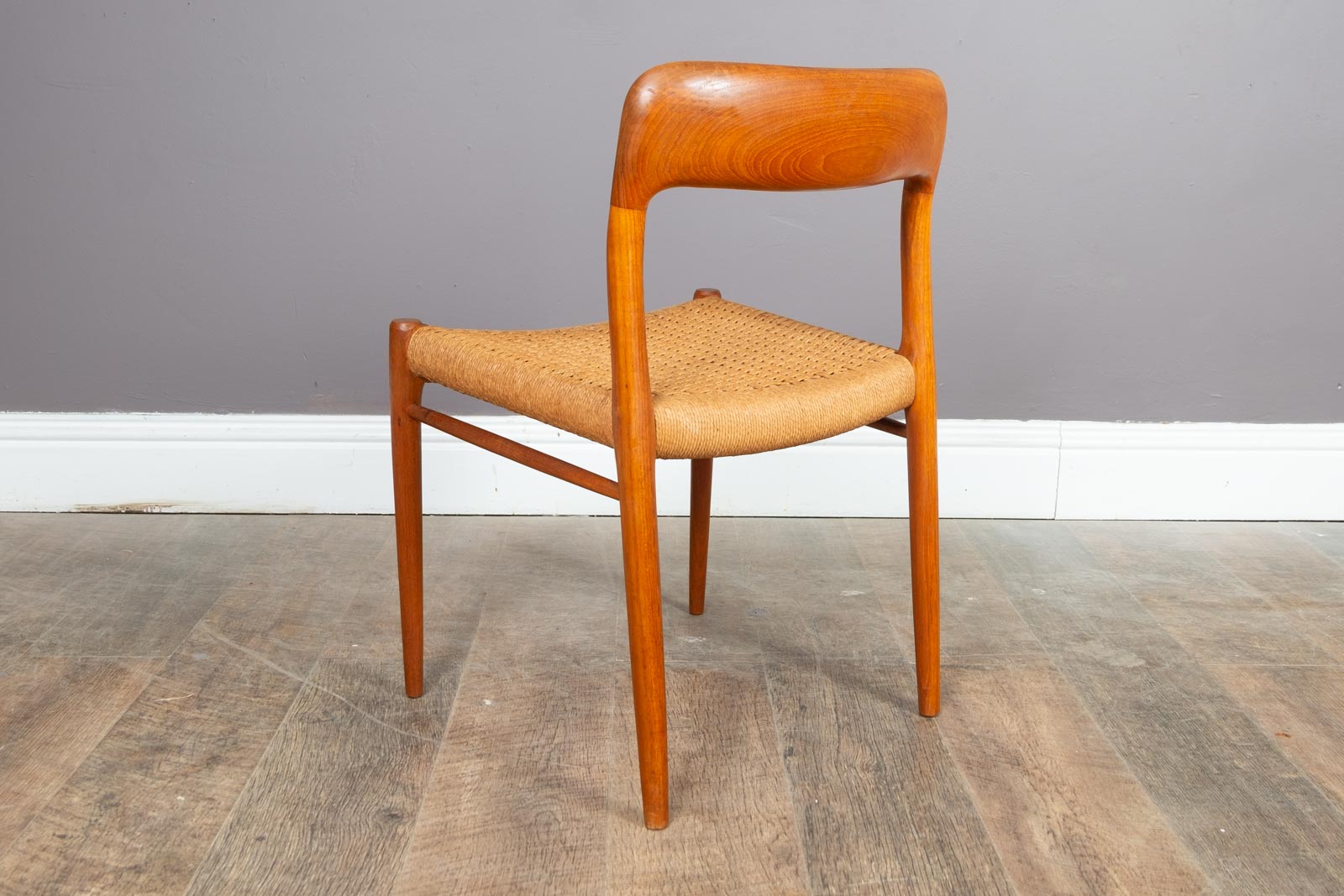 Vintage Set of Six Danish Dining Chairs by Niels Moller, Model 75