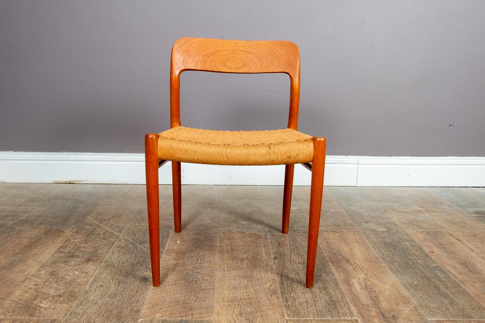 Vintage Set of Six Danish Dining Chairs by Niels Moller, Model 75