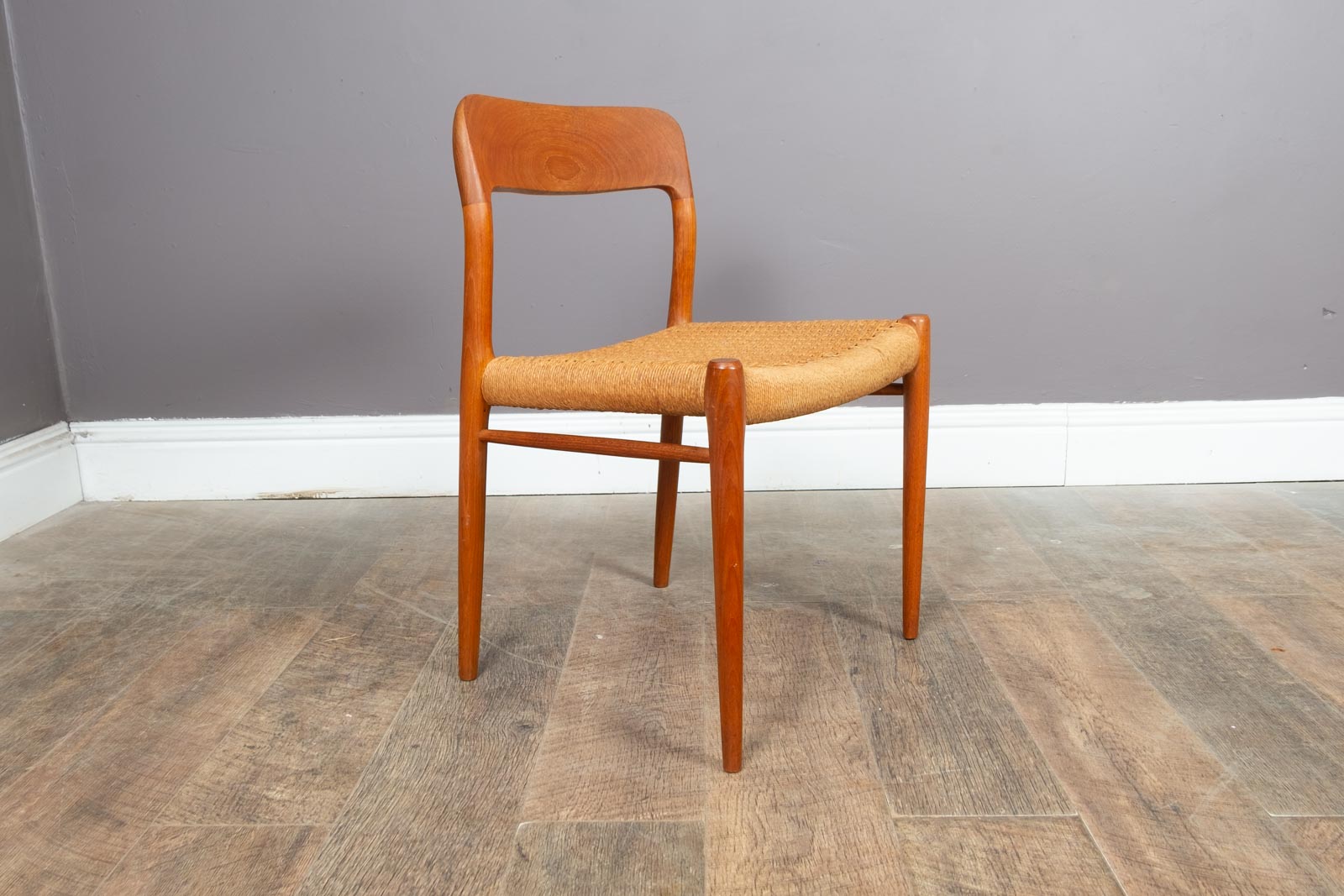 Vintage Set of Six Danish Dining Chairs by Niels Moller, Model 75