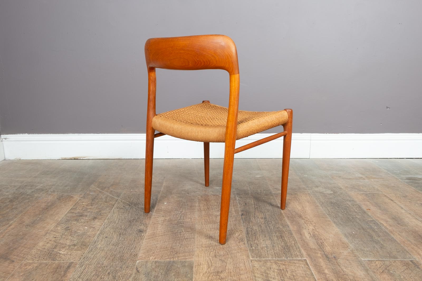 Vintage Set of Six Danish Dining Chairs by Niels Moller, Model 75