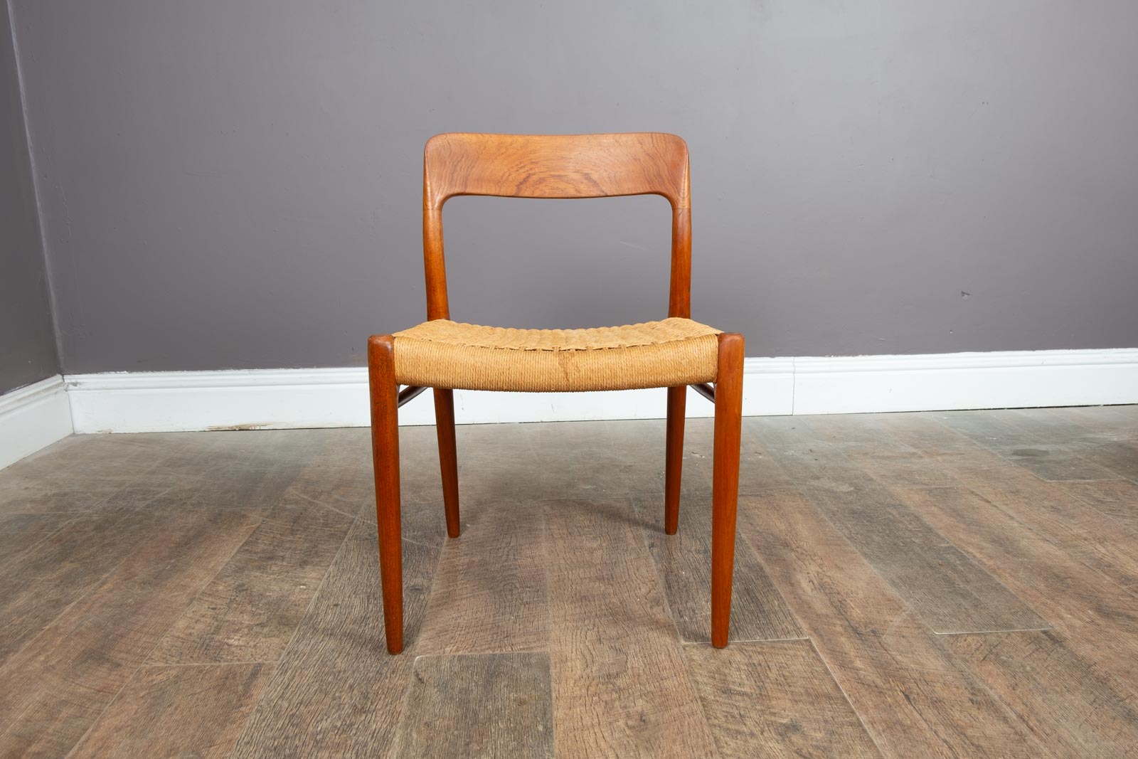 Vintage Set of Six Danish Dining Chairs by Niels Moller, Model 75, Model 56