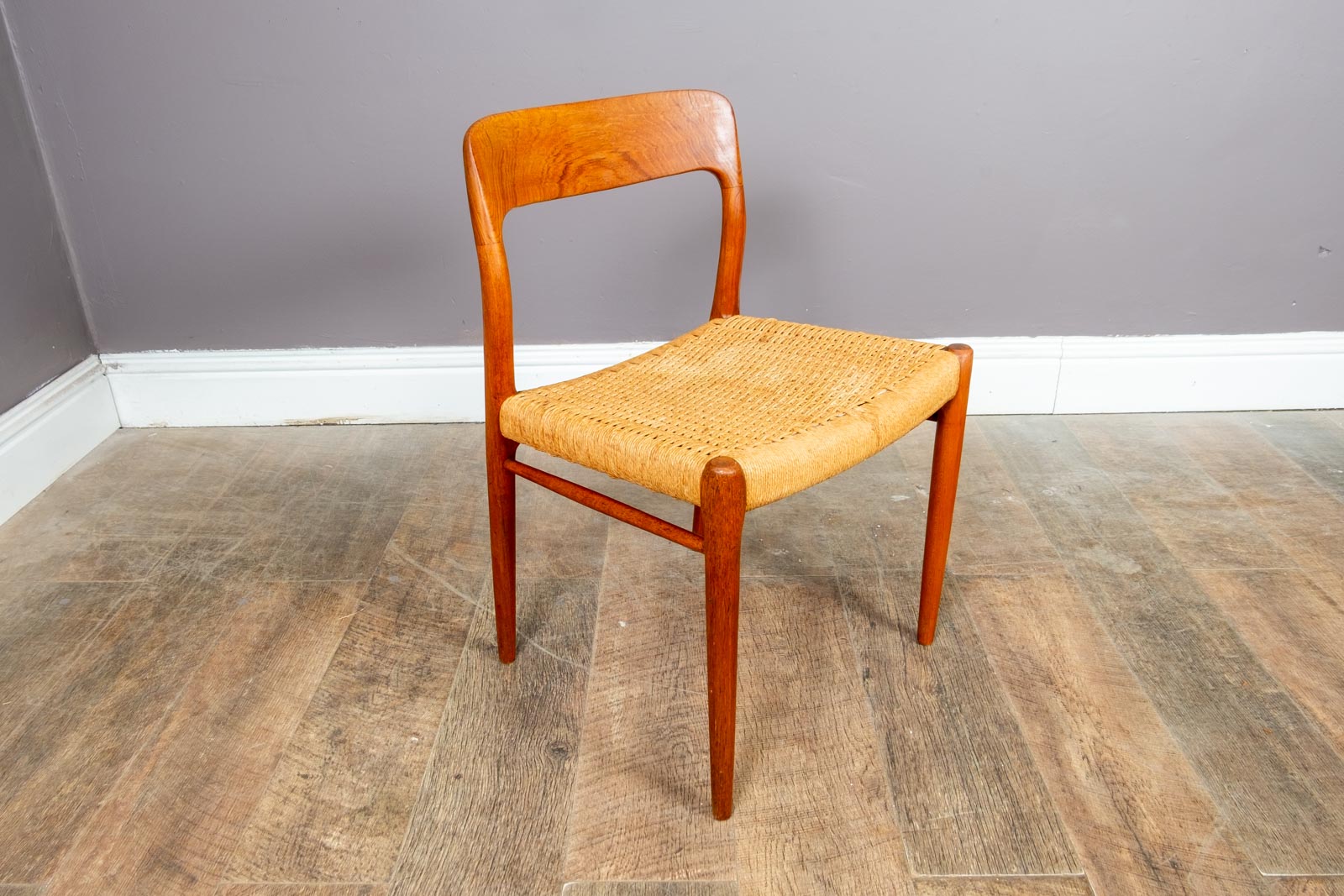 Vintage Set of Six Danish Dining Chairs by Niels Moller, Model 75, Model 56