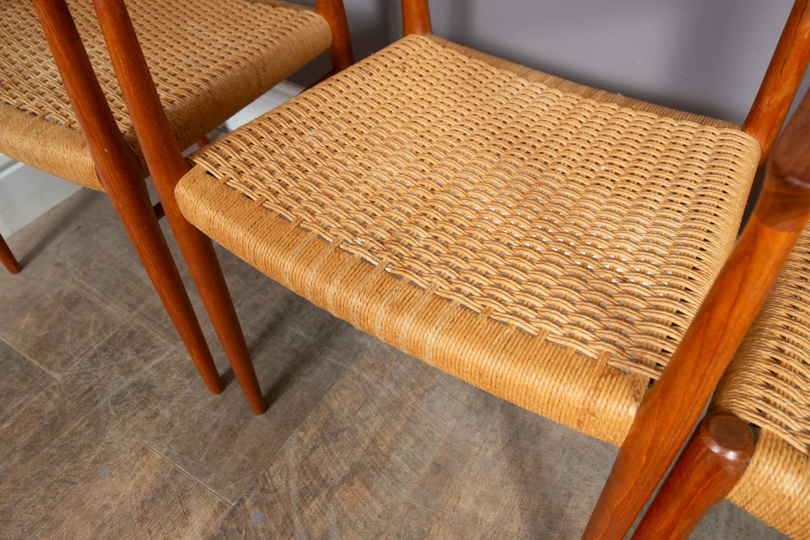 Vintage Set of Six Danish Dining Chairs by Niels Moller, Model 75, Model 56