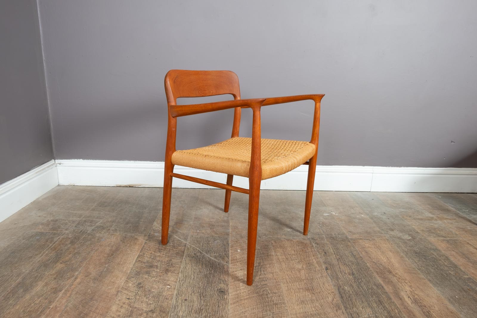 Vintage Set of Six Danish Dining Chairs by Niels Moller, Model 75, Model 56