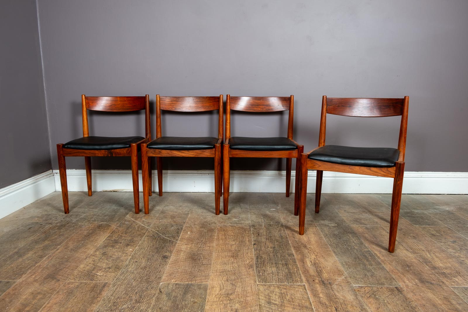 Vintage Retro set of 4 Danish Rosewood Dining Chairs
