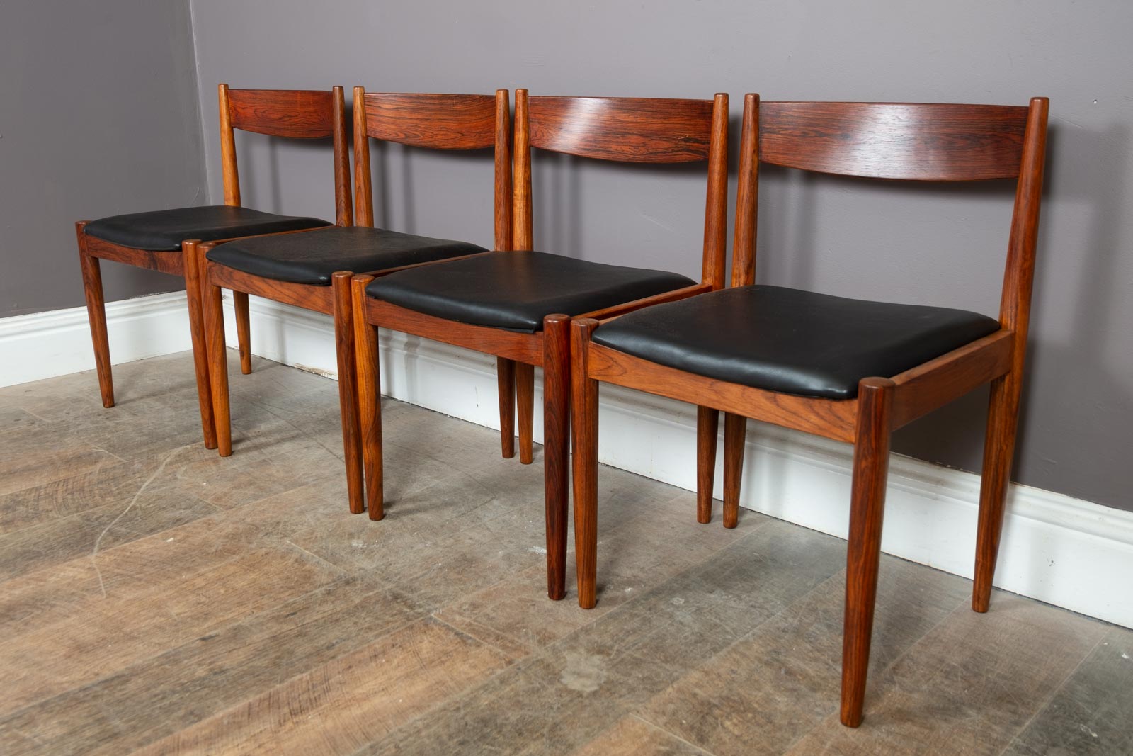 Vintage Retro set of 4 Danish Rosewood Dining Chairs