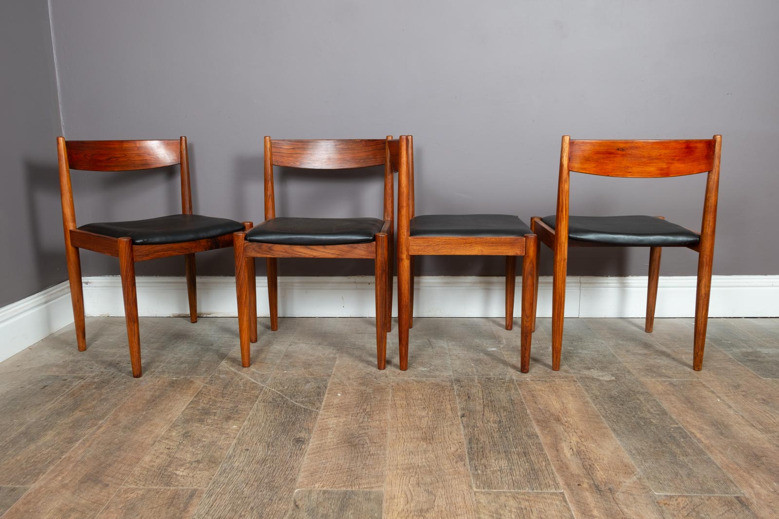 Vintage Retro set of 4 Danish Rosewood Dining Chairs