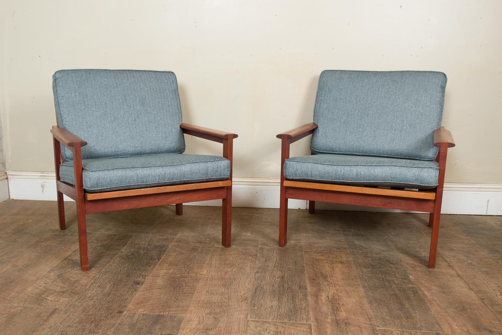 Pair of Danish Teak 'Capella' Lounge Chairs Armchairs by Illum Wikkelso