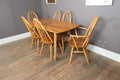 Ercol Light Elm Plank Dining Table and 6 Quaker Chairs - 4 Diners 2 Carvers